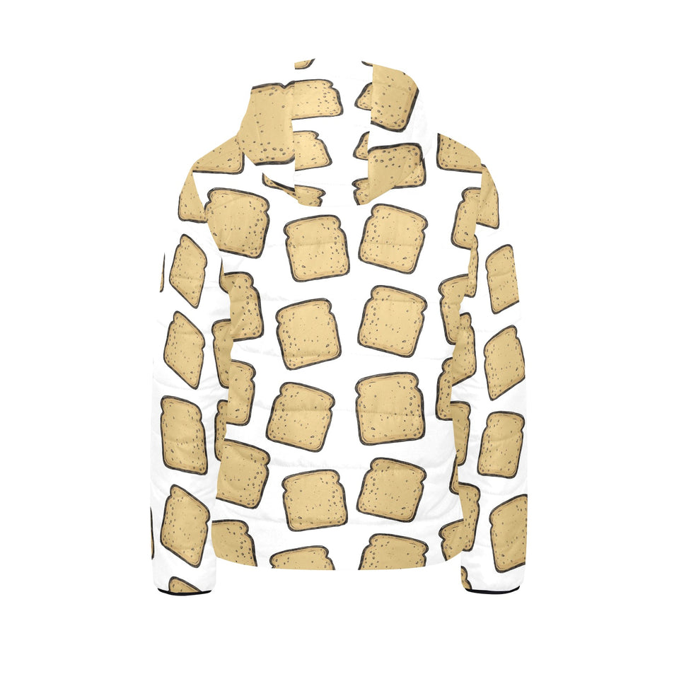 Bread Toast Pattern Print Design 03 Kids' Boys' Girls' Padded Hooded Jacket