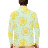 slice of lemon pattern Men's Long Sleeve Polo Shirt