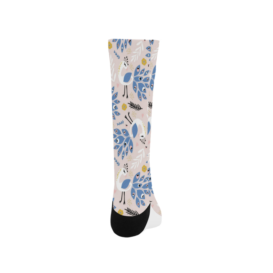 Cute peacock pattern Crew Socks