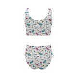 Candy design pattern Chest Bowknot High Waisted Bikini Swimsuit