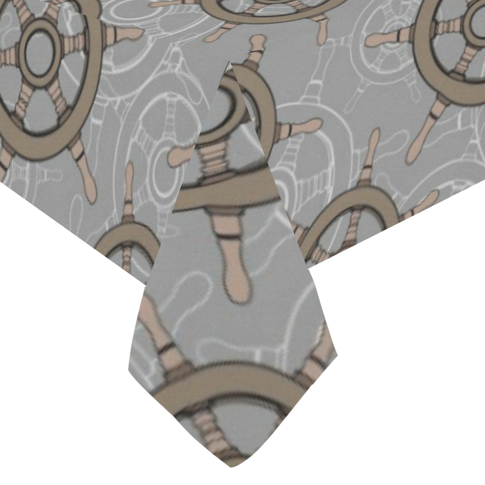 nautical wood steering wheel pattern Tablecloth