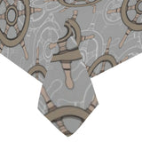 nautical wood steering wheel pattern Tablecloth