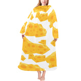 Cheese slice pattern Blanket Robe with Sleeves