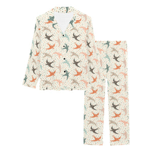 Swallow Pattern Print Design 02 Women's Long Pajama Set