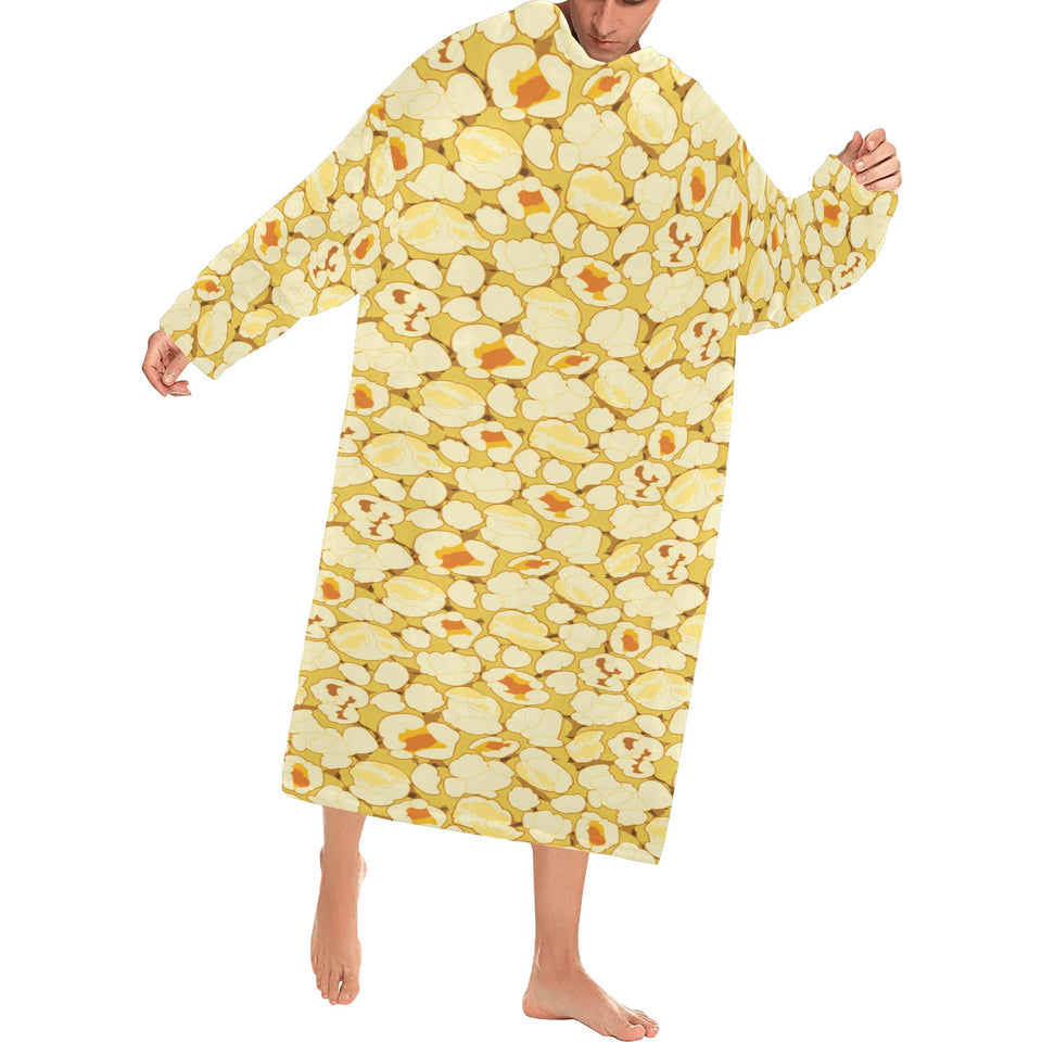 Popcorn Pattern Print Design 04 Blanket Robe with Sleeves