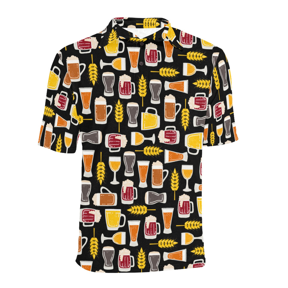 Beer type pattern Men's All Over Print Polo Shirt