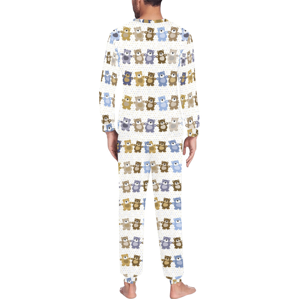 Teddy Bear Pattern Print Design 02 Men's All Over Print Pajama