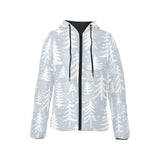 Christmas tree winter forest pattern Women's Padded Hooded Jacket
