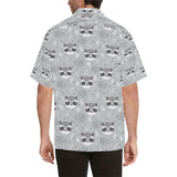 Cute raccoons leaves dot Men's All Over Print Hawaiian Shirt