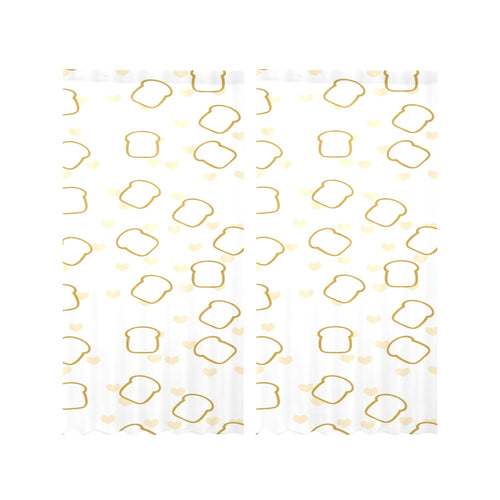 Bread Toast Pattern Print Design 01 Gauze Curtain