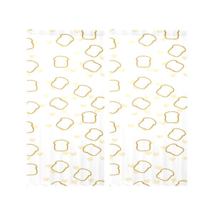 Bread Toast Pattern Print Design 01 Gauze Curtain