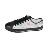 colorful unicorn rainbow heart pattern Kids' Boys' Girls' Low Top Canvas Shoes Black