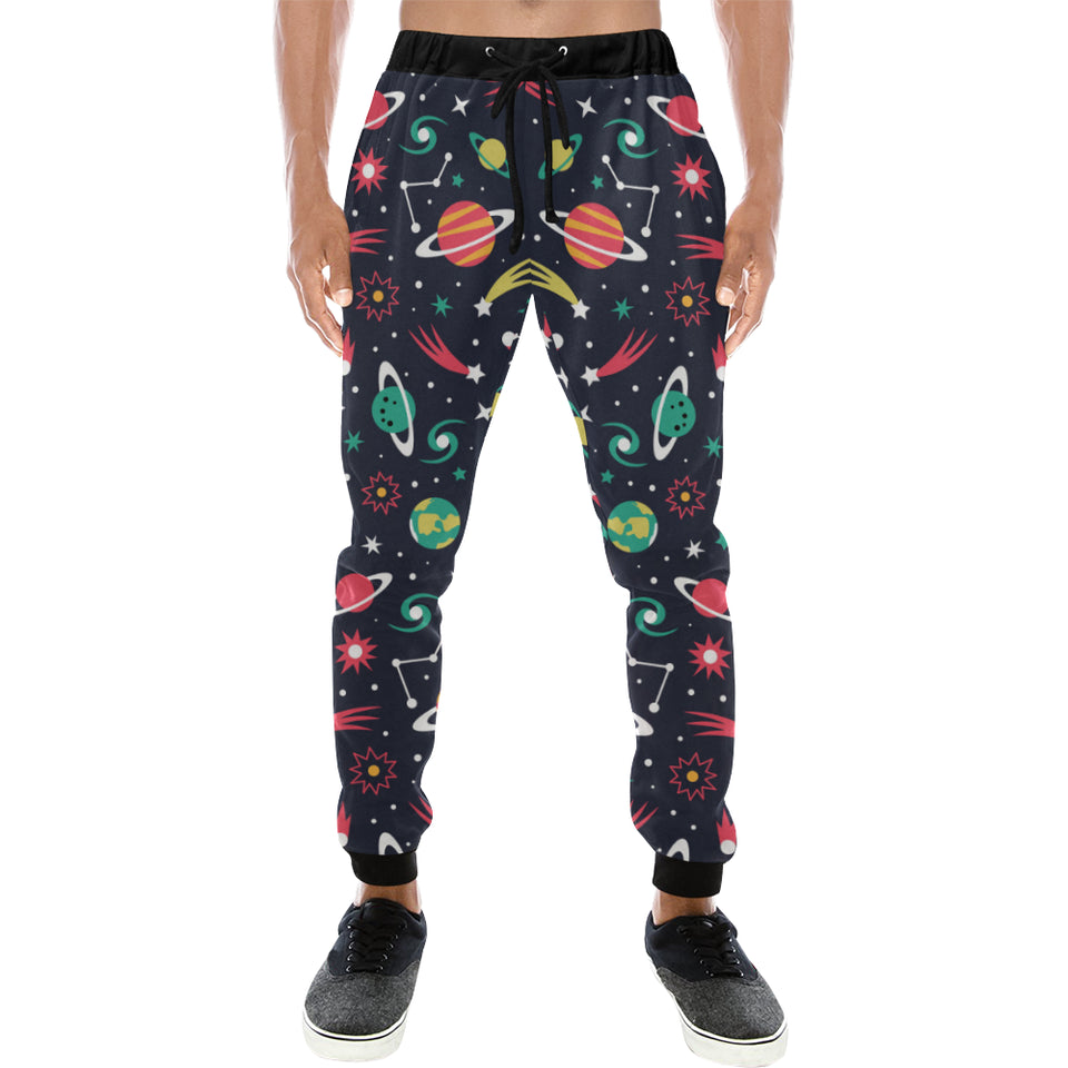 colorful space pattern planet star Unisex Casual Sweatpants