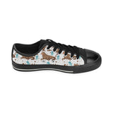 sea lion Seals jellyfish pattern Men's Low Top Canvas Shoes Black