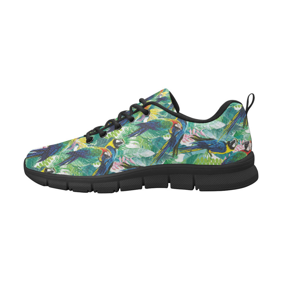 Colorful parrot exotic flower leaves Women's Sneaker Shoes