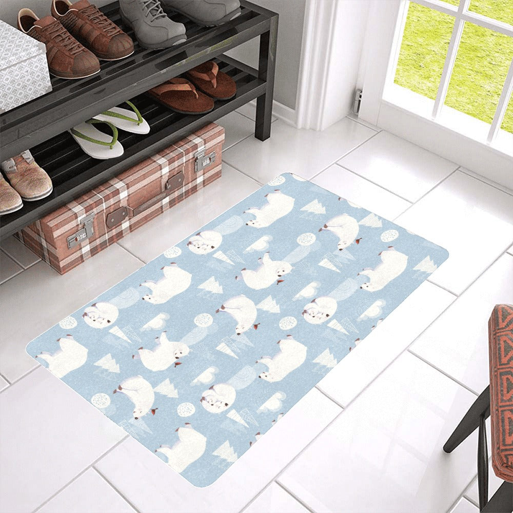 Cute polar bears Christmas decoration pattern Doormat