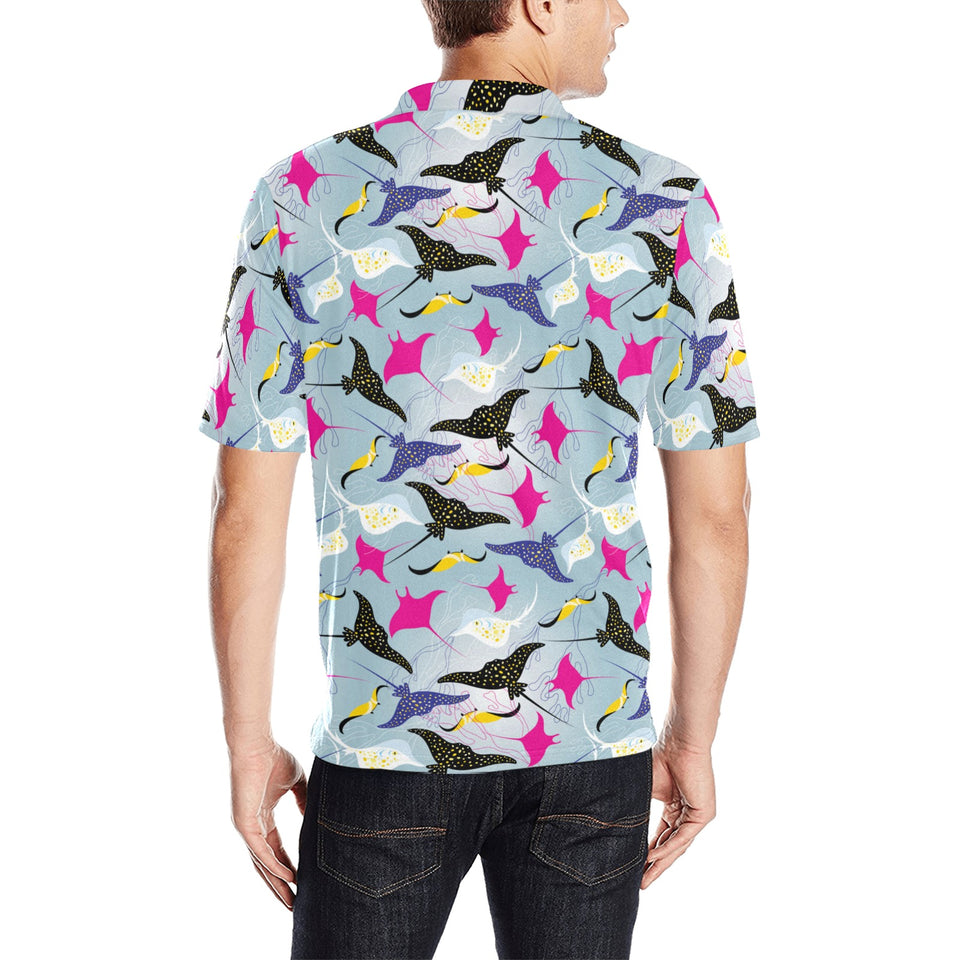 Stingray Pattern Print Design 01 Men's All Over Print Polo Shirt