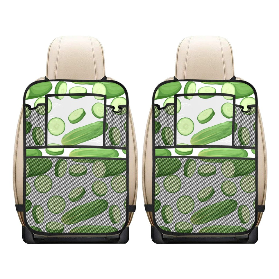 cucumber whole slices pattern Car Seat Back Organizer
