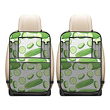 cucumber whole slices pattern Car Seat Back Organizer