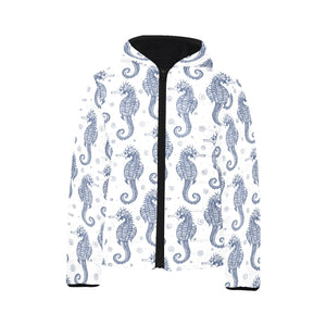 Seahorse pattern background Kids' Boys' Girls' Padded Hooded Jacket