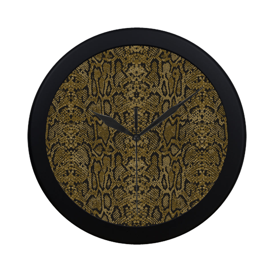 Snake skin pattern Elegant Black Wall Clock