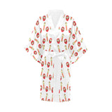 Daruma japanese wooden doll Women's Short Kimono Robe