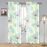 French bulldog hawaii blackground Gauze Curtain