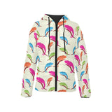 Colorful Chameleon lizard pattern Women's Padded Hooded Jacket
