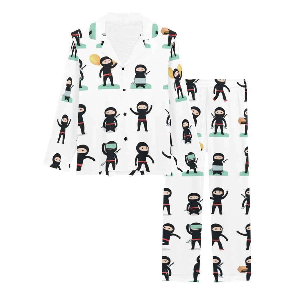 Cute ninja katana sword pattern Women's Long Pajama Set