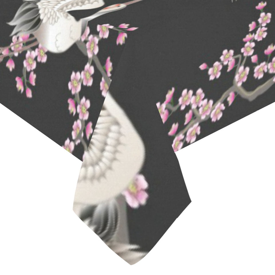 Japanese crane pink sakura pattern Tablecloth
