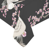 Japanese crane pink sakura pattern Tablecloth