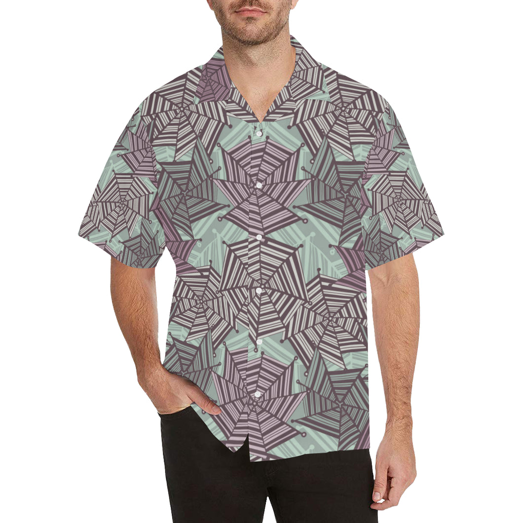 Spider web cobweb design color pattern Men's All Over Print Hawaiian Shirt