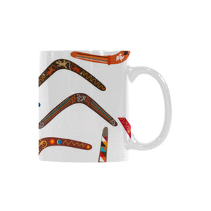 Boomerang Australian aboriginal ornament pattern Classical White Mug (Fulfilled In US)