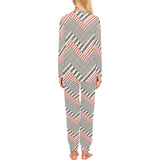 zigzag chevron striped pattern Women's All Over Print Pajama Set