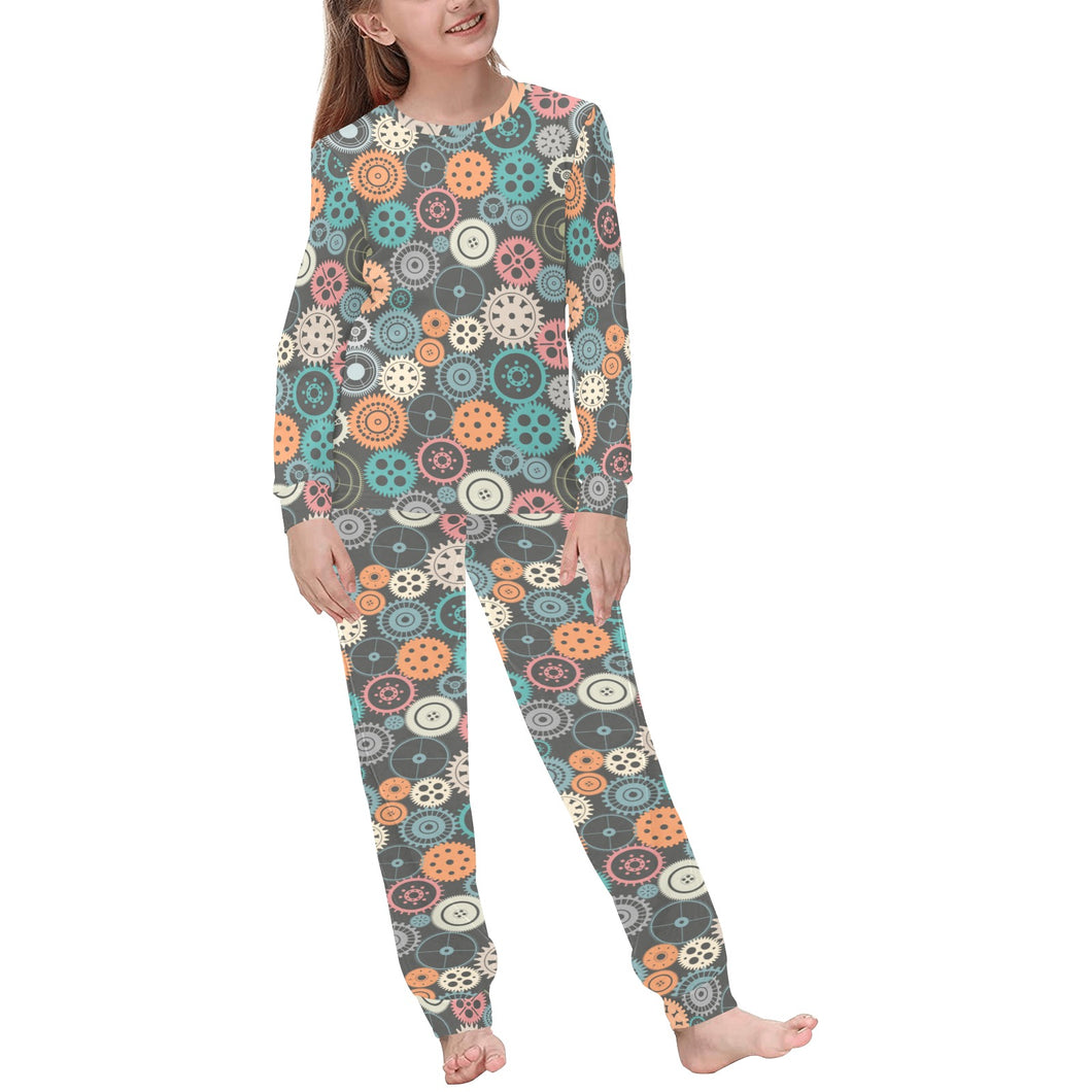 Gear Pattern Print Design 05 Kids' Boys' Girls' All Over Print Pajama Set