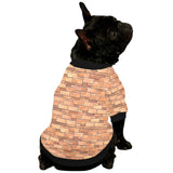 Brick Printed Pattern Print Design 04 All Over Print Pet Dog Round Neck Fuzzy Shirt