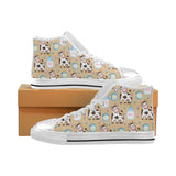 Cow bottle of milk pattern Women's High Top Canvas Shoes White