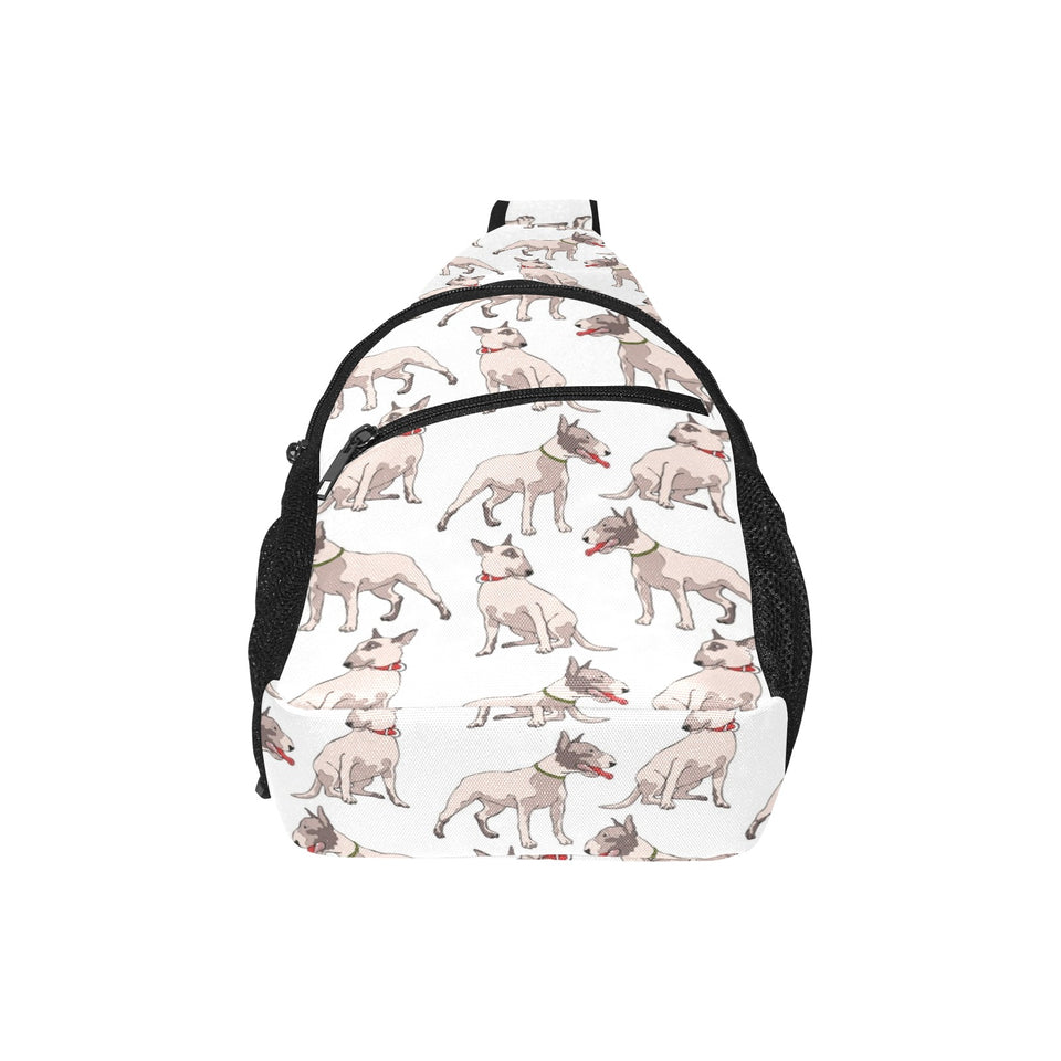 Bull Terrier Pattern Print Design 04 All Over Print Chest Bag