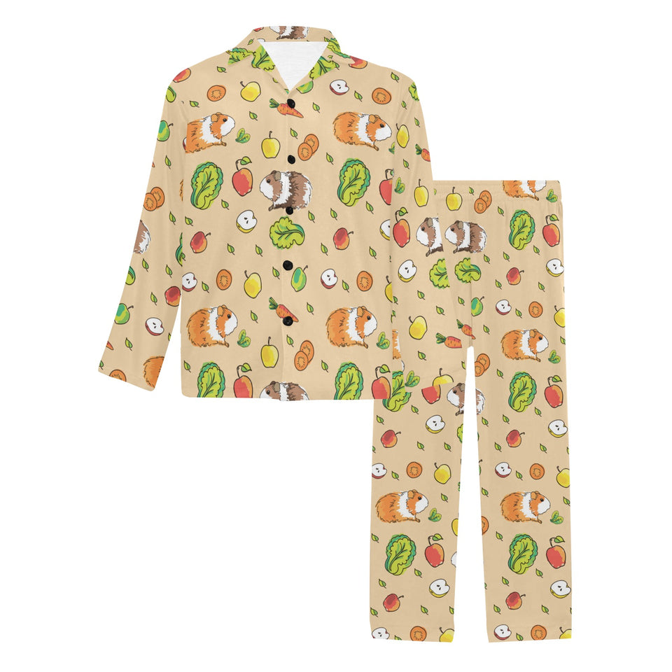 Guinea Pig Pattern Print Design 05 Men's Long Pajama Set