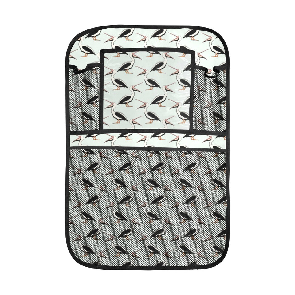 Pelican Pattern Print Design 02 Car Seat Back Organizer