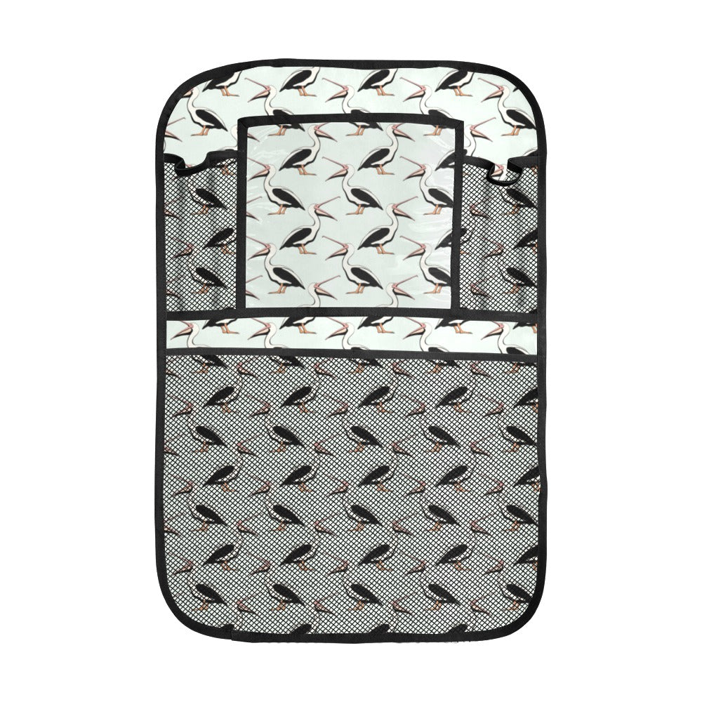 Pelican Pattern Print Design 02 Car Seat Back Organizer