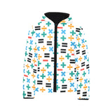 Math Pattern Print Design 05 Kids' Boys' Girls' Padded Hooded Jacket