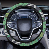 white bengal tigers tropical plant Car Steering Wheel Cover