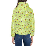 Snail Pattern Print Design 01 Women's Padded Hooded Jacket