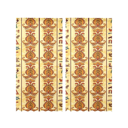 Egypt Hieroglyphics Pattern Print Design 04 Gauze Curtain