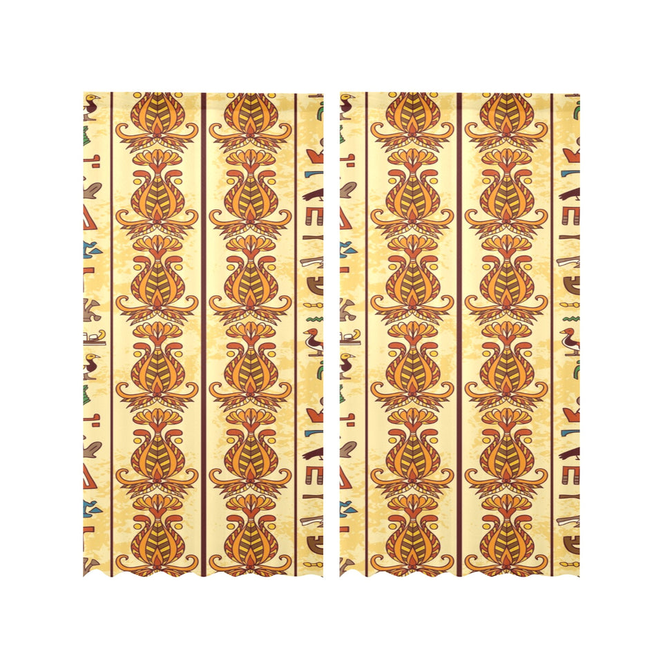 Egypt Hieroglyphics Pattern Print Design 04 Gauze Curtain