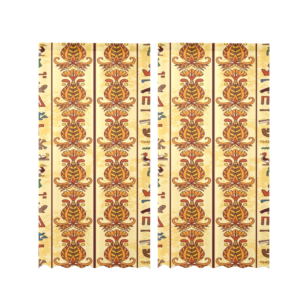 Egypt Hieroglyphics Pattern Print Design 04 Gauze Curtain