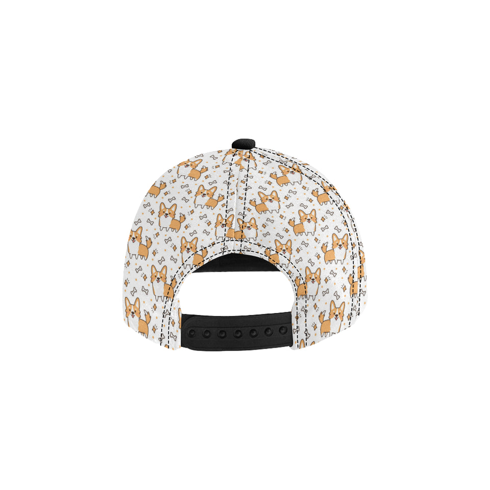 Cute corgi heart star bone pattern All Over Print Snapback Cap