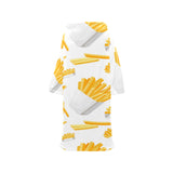French fries white paper box pattern Blanket Robe with Sleeves