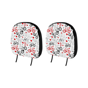 Bicycle Pattern Print Design 04 Car Headrest Cover